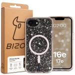 Carcasa Bizon SparklO cu MagSafe compatibila cu iPhone 17e / 16e, Glitter Orange 7 - lerato.ro