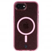 Carcasa Bizon SparklO cu MagSafe compatibila cu iPhone 17e / 16e, Glitter Pink