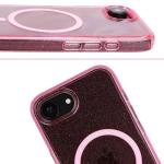 Carcasa Bizon SparklO cu MagSafe compatibila cu iPhone 17e / 16e, Glitter Pink 6 - lerato.ro