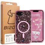Carcasa Bizon SparklO cu MagSafe compatibila cu iPhone 17e / 16e, Glitter Pink 7 - lerato.ro