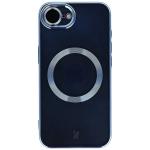 Carcasa cu protectie pentru camera Bizon GuardO cu MagSafe compatibila cu iPhone 17e / 16e, Transparent / Albastru 2 - lerato.ro