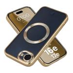 Carcasa cu protectie pentru camera Bizon GuardO cu MagSafe compatibila cu iPhone 17e / 16e, Clear / Gold 3 - lerato.ro