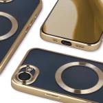 Carcasa cu protectie pentru camera Bizon GuardO cu MagSafe compatibila cu iPhone 17e / 16e, Clear / Gold 5 - lerato.ro