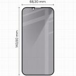 Set 2 folii sticla securizata Bizon Edge Shadow Duo Privacy compatibile cu iPhone 17e, Negru 3 - lerato.ro