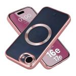 Carcasa cu protectie pentru camera Bizon GuardO cu MagSafe compatibila cu iPhone 17e / 16e, Transparent / Roz 3 - lerato.ro