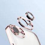 Carcasa cu protectie pentru camera Bizon GuardO cu MagSafe compatibila cu iPhone 17e / 16e, Transparent / Roz 4 - lerato.ro