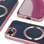 Carcasa cu protectie pentru camera Bizon GuardO cu MagSafe compatibila cu iPhone 17e / 16e, Transparent / Roz 5 - lerato.ro