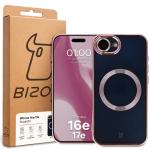 Carcasa cu protectie pentru camera Bizon GuardO cu MagSafe compatibila cu iPhone 17e / 16e, Transparent / Roz 6 - lerato.ro