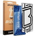 Set 2 folii sticla securizata Bizon Glass Aplikator, Kit montare inclus, compatibile cu iPhone 17 Pro Max, Negru 2 - lerato.ro