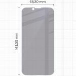 Folie sticla hibird Bizon Hybrid Shadow Privacy compatibila cu iPhone 17e, Negru 3 - lerato.ro