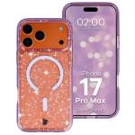 Carcasa Bizon SparklO cu MagSafe compatibila cu iPhone 17 Pro Max, Glitter Purple 3 - lerato.ro