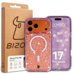 Carcasa Bizon SparklO cu MagSafe compatibila cu iPhone 17 Pro Max, Glitter Purple 7 - lerato.ro