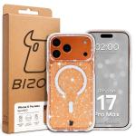 Carcasa Bizon SparklO cu MagSafe compatibila cu iPhone 17 Pro Max, Glitter Clear 7 - lerato.ro