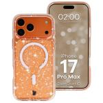 Carcasa Bizon SparklO cu MagSafe compatibila cu iPhone 17 Pro Max, Glitter Light Orange 3 - lerato.ro