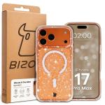 Carcasa Bizon SparklO cu MagSafe compatibila cu iPhone 17 Pro Max, Glitter Light Orange 7 - lerato.ro