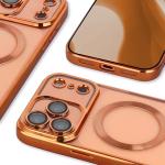 Carcasa cu protectie pentru camera Bizon GuardO cu MagSafe compatibila cu iPhone 17 Pro Max, Transparent / Portocaliu 5 - lerato.ro