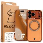 Carcasa cu protectie pentru camera Bizon GuardO cu MagSafe compatibila cu iPhone 17 Pro Max, Transparent / Portocaliu 6 - lerato.ro