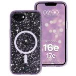 Carcasa Bizon SparklO cu MagSafe compatibila cu iPhone 17e / 16e, Glitter Purple 3 - lerato.ro