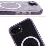 Carcasa Bizon SparklO cu MagSafe compatibila cu iPhone 17e / 16e, Glitter Purple 6 - lerato.ro