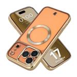 Carcasa cu protectie pentru camera Bizon GuardO cu MagSafe compatibila cu iPhone 17 Pro Max, Clear / Gold 3 - lerato.ro