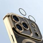 Carcasa cu protectie pentru camera Bizon GuardO cu MagSafe compatibila cu iPhone 17 Pro Max, Clear / Gold 4 - lerato.ro