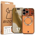 Carcasa cu protectie pentru camera Bizon GuardO cu MagSafe compatibila cu iPhone 17 Pro Max, Clear / Gold 6 - lerato.ro