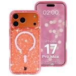 Carcasa Bizon SparklO cu MagSafe compatibila cu iPhone 17 Pro Max, Glitter Pink 3 - lerato.ro