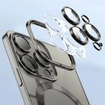 Carcasa cu protectie pentru camera Bizon GuardO cu MagSafe compatibila cu iPhone 16 Pro, Transparent / Negru 4 - lerato.ro