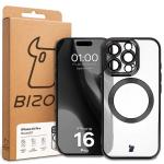 Carcasa cu protectie pentru camera Bizon GuardO cu MagSafe compatibila cu iPhone 16 Pro, Transparent / Negru 6 - lerato.ro