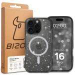 Carcasa Bizon SparklO cu MagSafe compatibila cu iPhone 16 Pro, Glitter Black 7 - lerato.ro