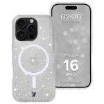 Carcasa Bizon SparklO cu MagSafe compatibila cu iPhone 16 Pro, Glitter Clear 3 - lerato.ro