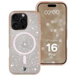 Carcasa Bizon SparklO cu MagSafe compatibila cu iPhone 16 Pro, Glitter Orange 3 - lerato.ro