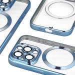 Carcasa cu protectie pentru camera Bizon GuardO cu MagSafe compatibila cu iPhone 16 Pro, Transparent / Albastru 5 - lerato.ro
