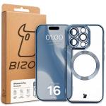 Carcasa cu protectie pentru camera Bizon GuardO cu MagSafe compatibila cu iPhone 16 Pro, Transparent / Albastru 6 - lerato.ro