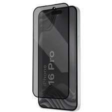 Set 2 folii sticla securizata Bizon Glass Aplikator Shadow Privacy, Kit montare inclus, compatibile cu iPhone 16 Pro, Negru