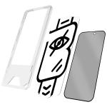 Folie sticla securizata Bizon Glass Aplikator Shadow Privacy, Kit montare inclus, compatibila cu iPhone 16 Pro, Negru 6 - lerato.ro