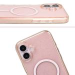 Carcasa Bizon SparklO cu MagSafe compatibila cu iPhone 16 Plus, Glitter Orange 6 - lerato.ro