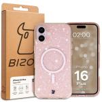 Carcasa Bizon SparklO cu MagSafe compatibila cu iPhone 16 Plus, Glitter Orange 7 - lerato.ro
