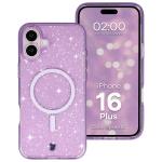 Carcasa Bizon SparklO cu MagSafe compatibila cu iPhone 16 Plus, Glitter Purple 3 - lerato.ro