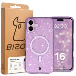Carcasa Bizon SparklO cu MagSafe compatibila cu iPhone 16 Plus, Glitter Purple 7 - lerato.ro