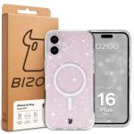 Carcasa Bizon SparklO cu MagSafe compatibila cu iPhone 16 Plus, Glitter Clear 7 - lerato.ro