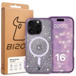 Carcasa Bizon SparklO cu MagSafe compatibila cu iPhone 16 Pro, Glitter Purple 7 - lerato.ro