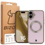 Carcasa cu protectie pentru camera Bizon GuardO cu MagSafe compatibila cu iPhone 16 Plus, Clear / Gold 6 - lerato.ro