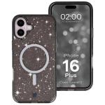 Carcasa Bizon SparklO cu MagSafe compatibila cu iPhone 16 Plus, Glitter Black 3 - lerato.ro