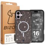 Carcasa Bizon SparklO cu MagSafe compatibila cu iPhone 16 Plus, Glitter Black 7 - lerato.ro