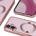 Carcasa cu protectie pentru camera Bizon GuardO cu MagSafe compatibila cu iPhone 16 Plus, Transparent / Roz 5 - lerato.ro