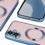 Carcasa cu protectie pentru camera Bizon GuardO cu MagSafe compatibila cu iPhone 16 Plus, Transparent / Albastru 5 - lerato.ro