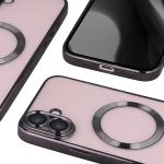Carcasa cu protectie pentru camera Bizon GuardO cu MagSafe compatibila cu iPhone 16 Plus, Transparent / Negru 5 - lerato.ro