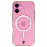 Carcasa Bizon SparklO cu MagSafe compatibila cu iPhone 16, Glitter Orange 2 - lerato.ro