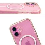 Carcasa Bizon SparklO cu MagSafe compatibila cu iPhone 16, Glitter Orange 6 - lerato.ro